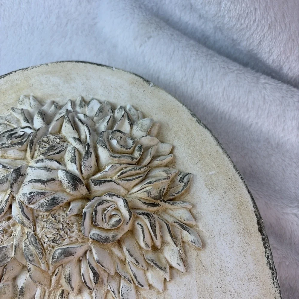 Vintage Momo Mitrovich Canada Scents Floral Plaster Relief Wall Plaque Shabby